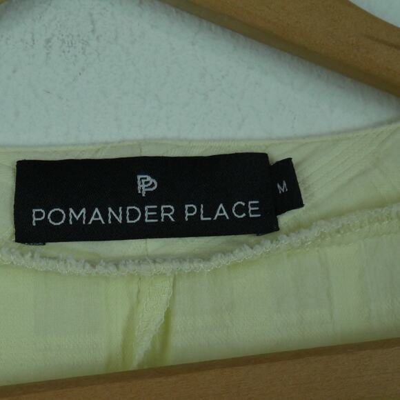 Pomander Place Medium Kaftan Carolina Maxi Dress Butter Yellow Cotton Resort - Picture 2 of 11